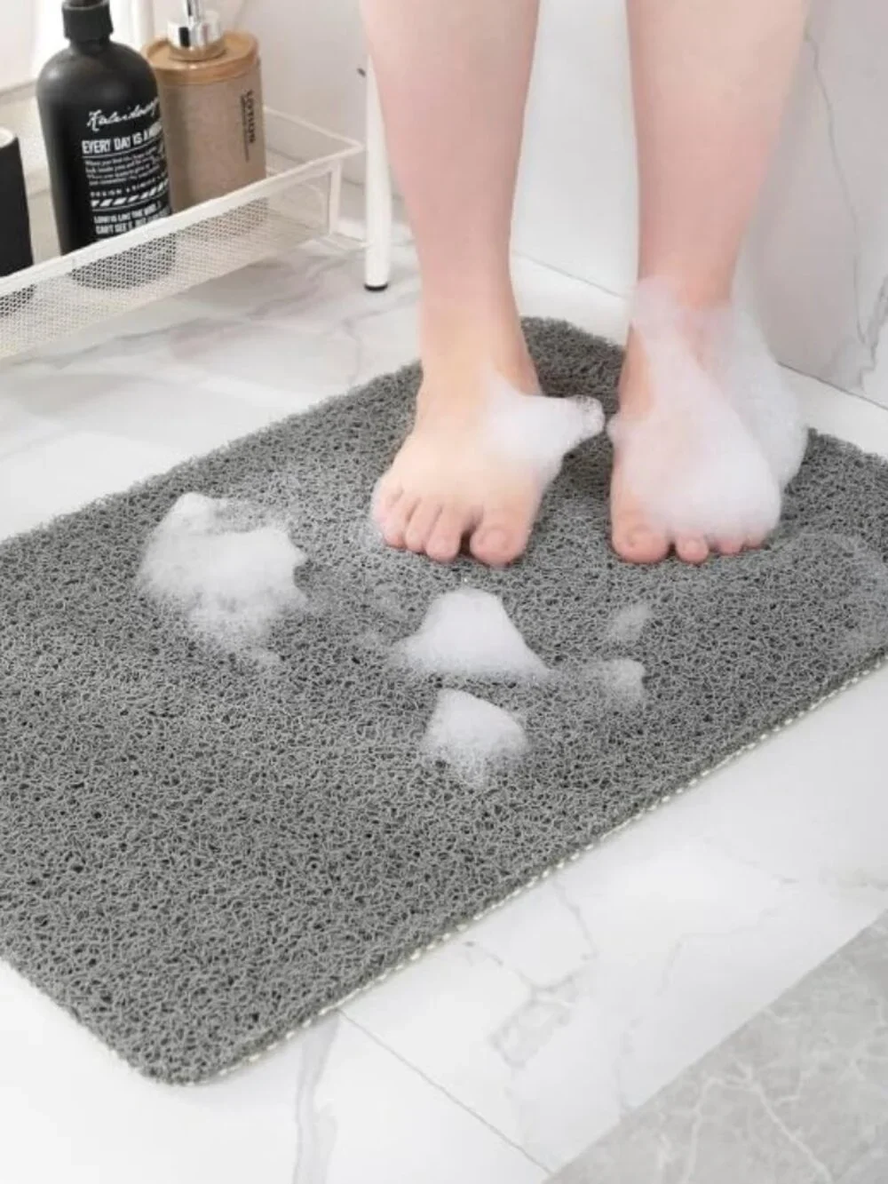 Versatile Non-Slip Mat for Tub & Bathroom - Grey 40